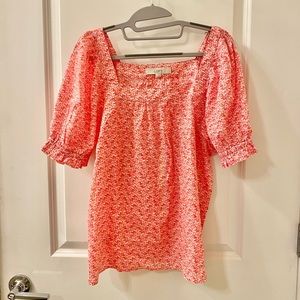 Floral Blouse with Gold Shimmer Threads by Loft